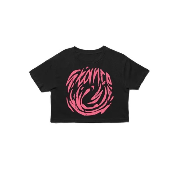 Stance Tops - Stance Circle the Drain Black and Pink Graphic Crop Top